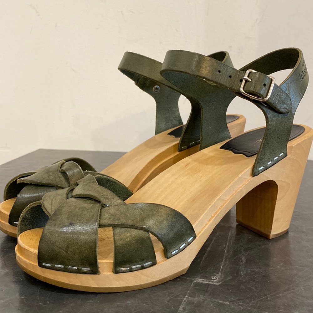 Swedish Hasbeens Green sandal